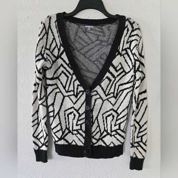 Charlotte Russe Womens Cardigan Sz S Aztec Print Knit Button Up Art Grannycore - Picture 2 of 11